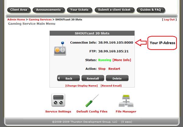 Your control panel