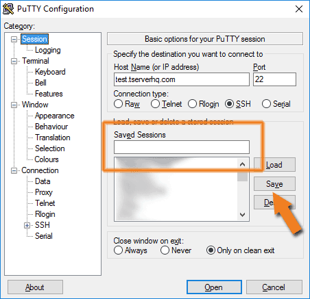 Saving your Putty Connection