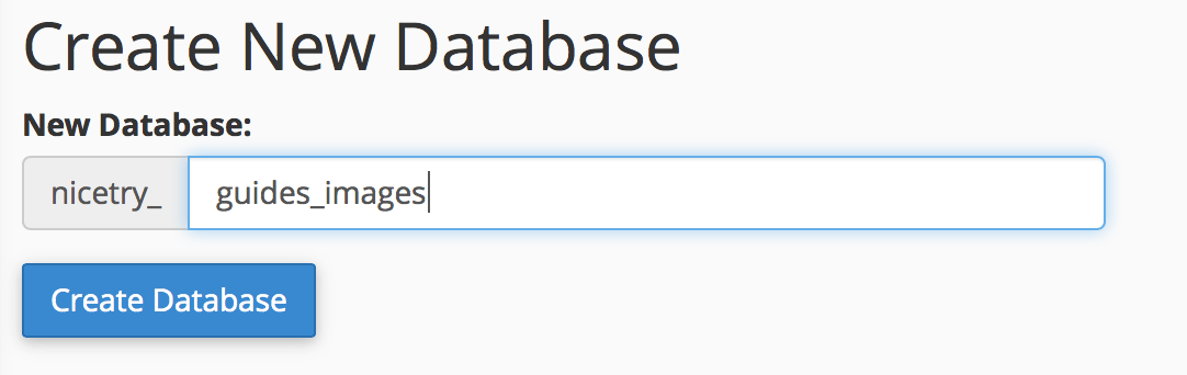 mySQL new database 2